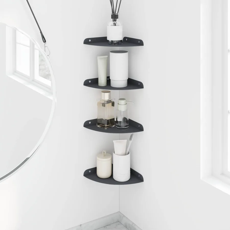 Étagère flottante avec étagère 4 pcs Anthracite 18 x 18 x 2 cm - 4
