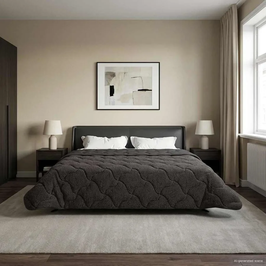 Duvet d'hiver Matelassé Anthracite 220 x 260 cm - 4