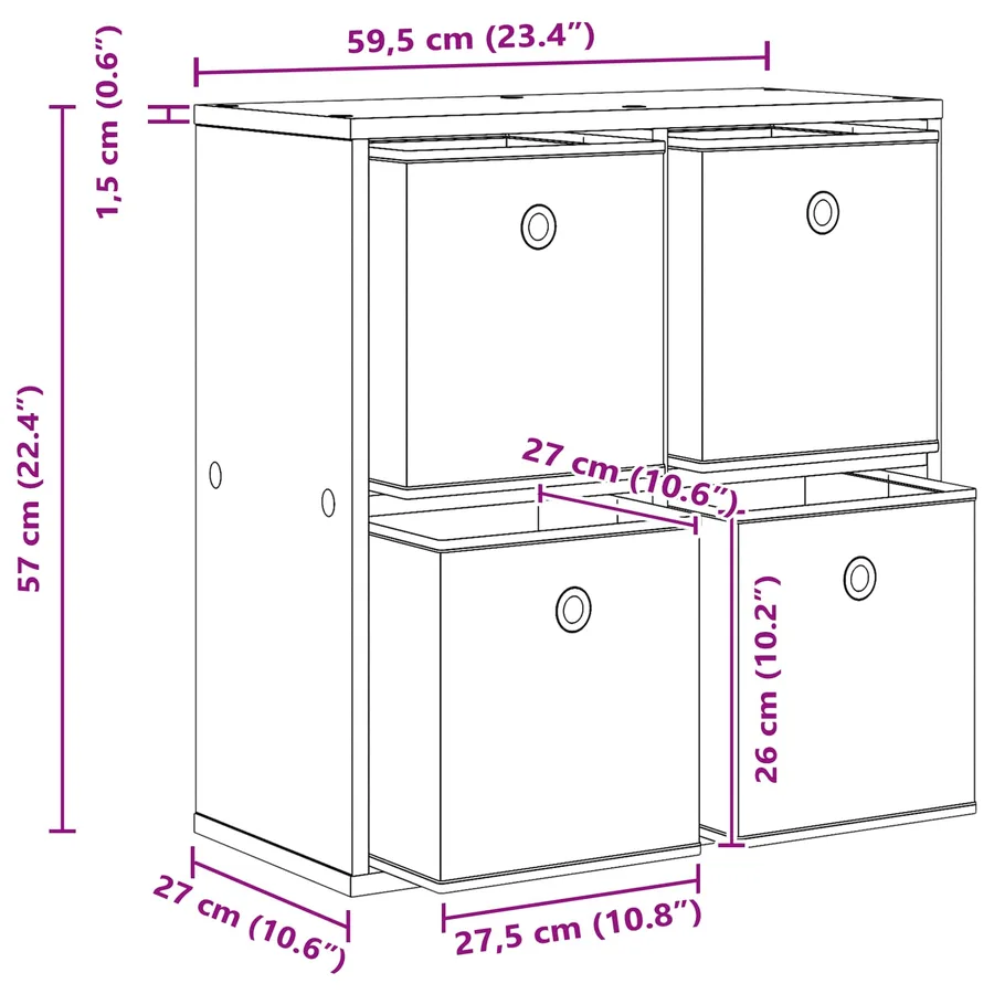 Buffet avec tiroir Blanc 59,5 x 27 x 57 cm - 13