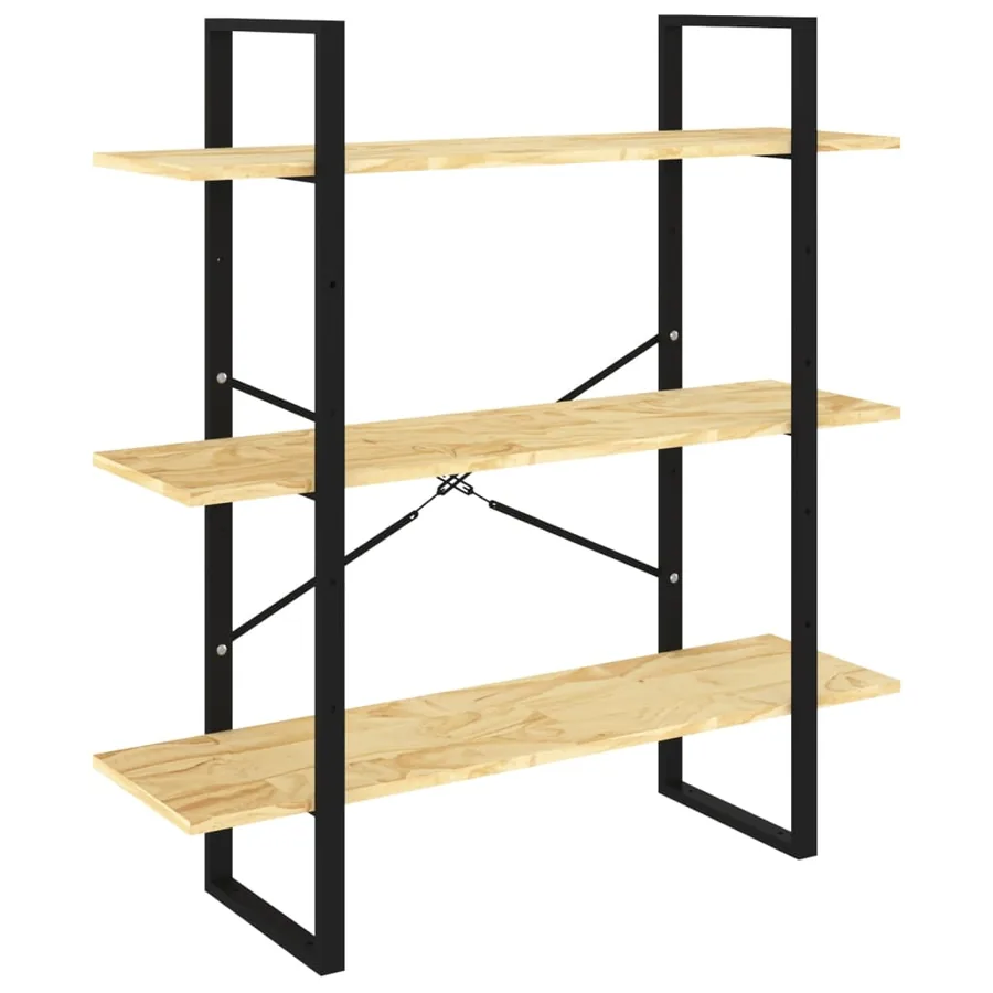 Bibliothèque à 3 niveaux 100x30x105 cm Bois de pin massif - 2
