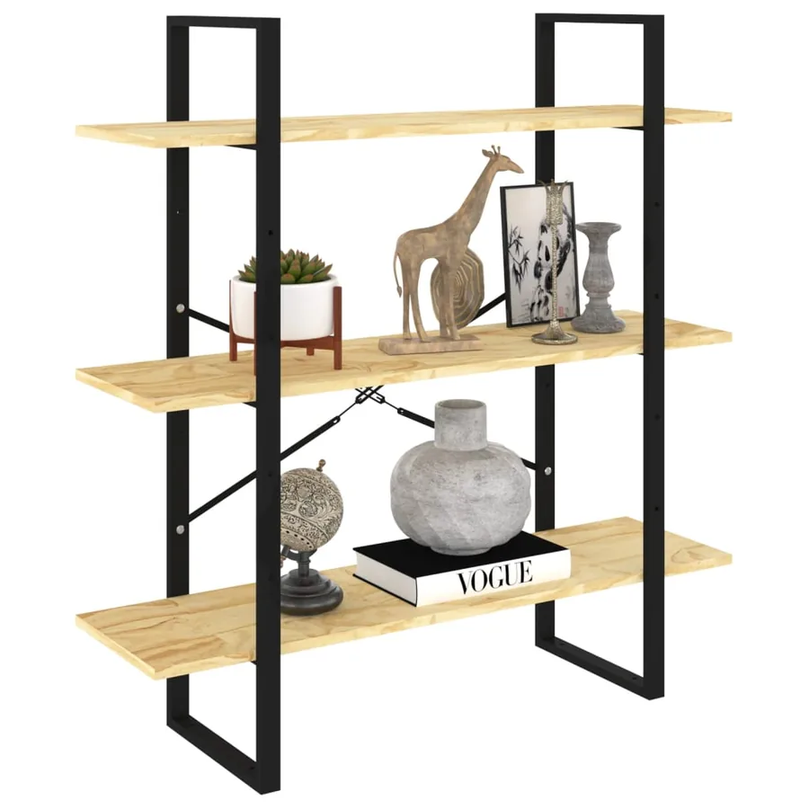 Bibliothèque à 3 niveaux 100x30x105 cm Bois de pin massif - 3