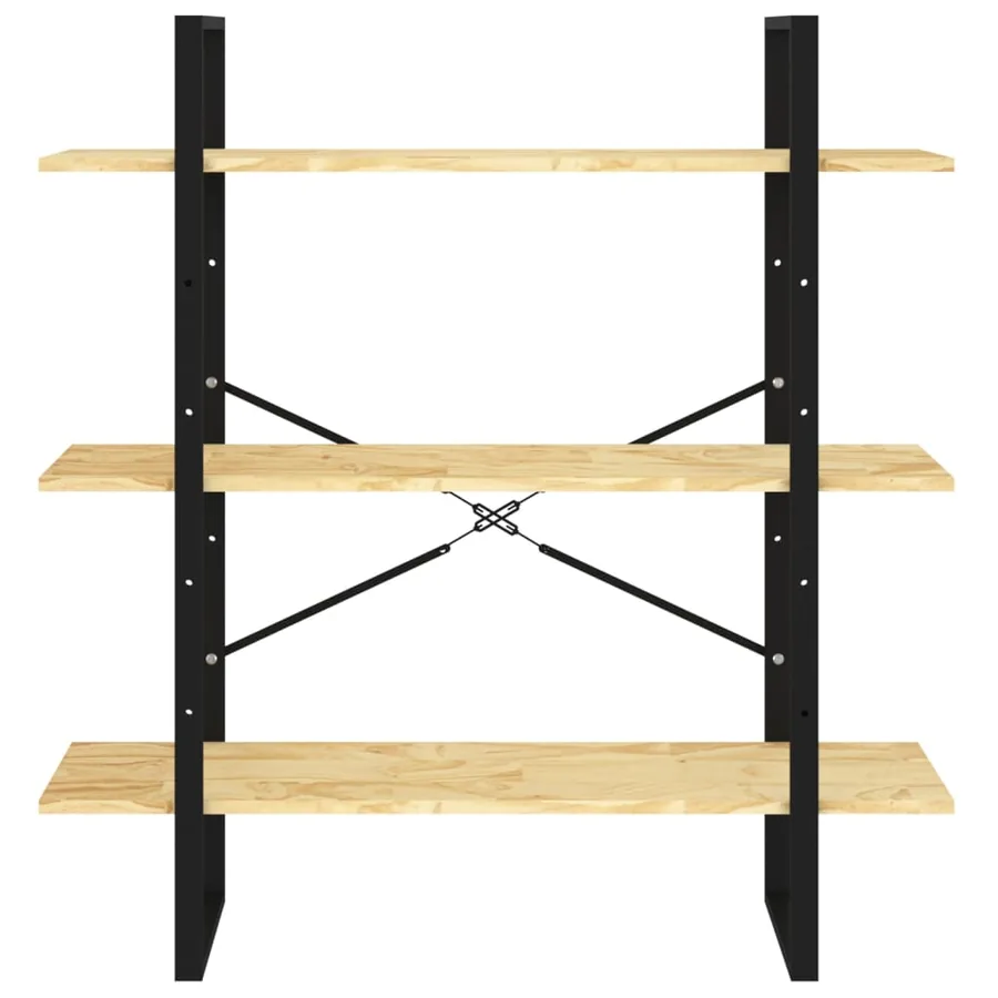 Bibliothèque à 3 niveaux 100x30x105 cm Bois de pin massif - 5