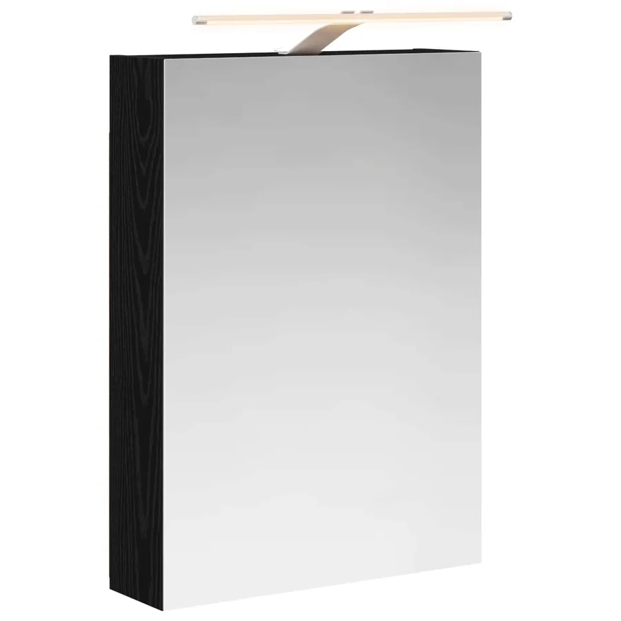 Armoire Miroir de Salle de Bain Chêne noir 50 x 14,5 x 70 cm - 2