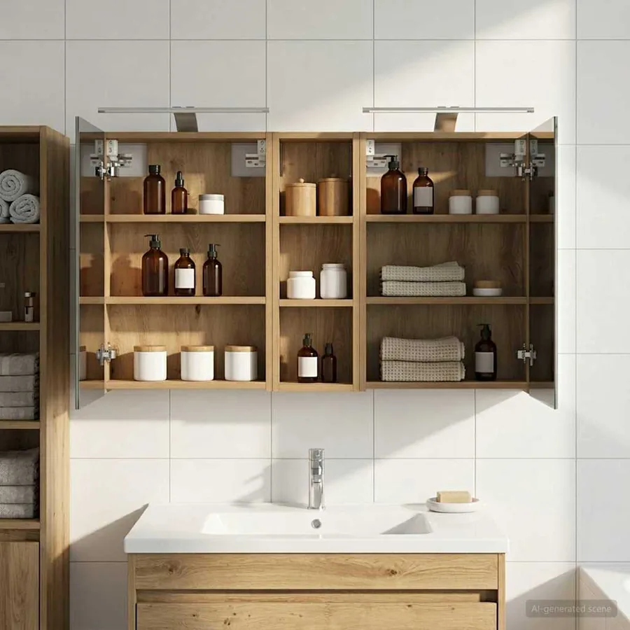 Ensemble de Meubles de Salle de Bain 3 pc 100 x 10,5 x 60,5 cm
