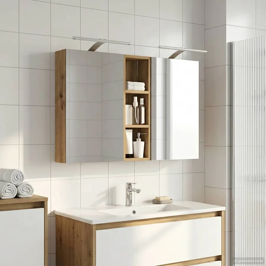 Ensemble de Meubles de Salle de Bain 3 pc 100 x 10,5 x 60,5 cm - 4
