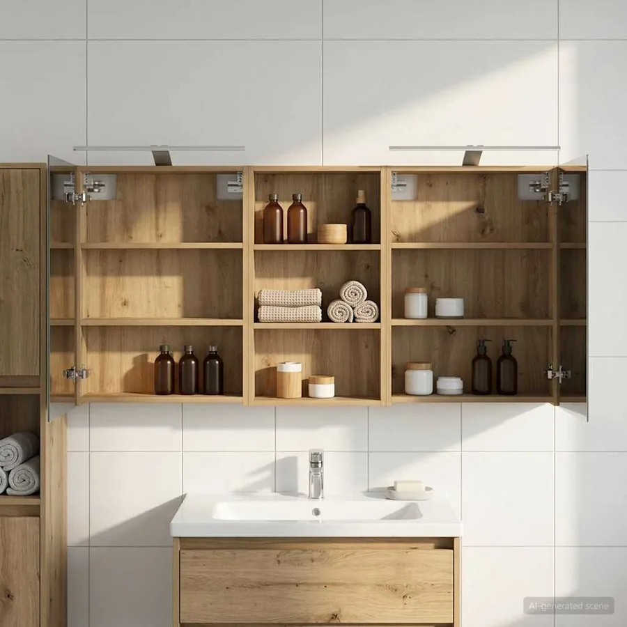 Ensemble de Meubles de Salle de Bain 3 pc 140 x 14,5 x 70 cm