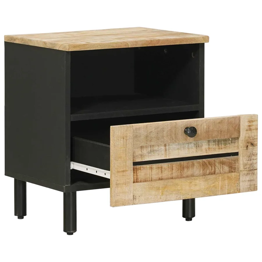 Table de chevet 2 pc Naturel 40 x 33 x 46 cm - 3