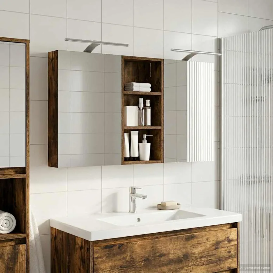 Ensemble de Meubles de Salle de Bain 3 pcs 110 x 10,5 x 60,5 cm - 4