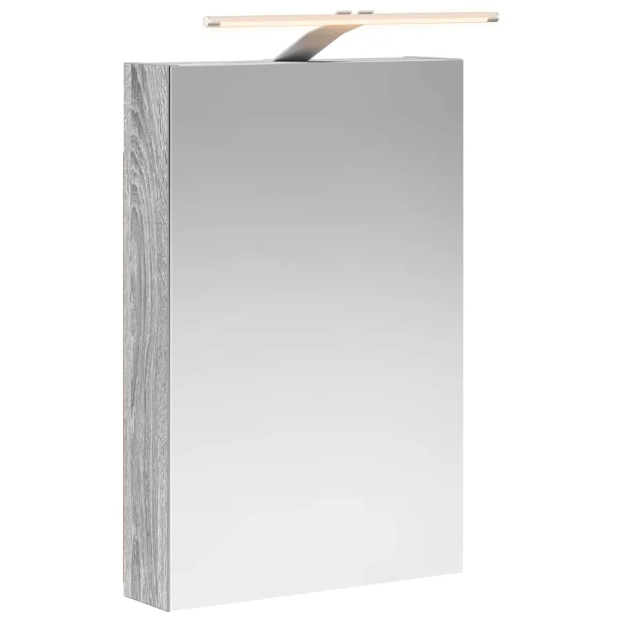 Armoire Miroir de Salle de Bain Gris Sonoma 40 x 10,5 x 60,5 cm - 2