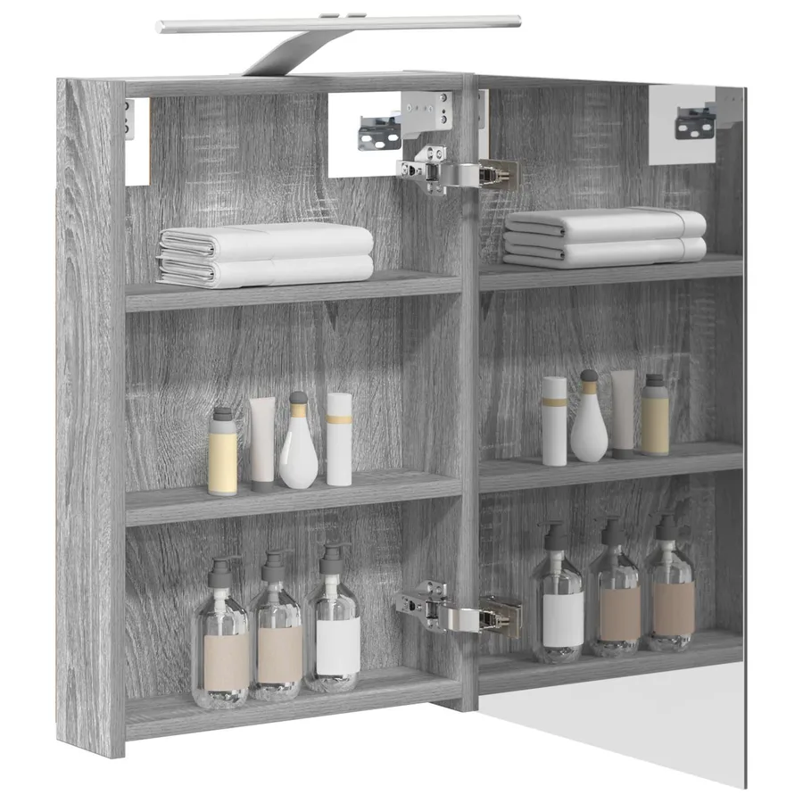 Armoire Miroir de Salle de Bain Gris Sonoma 40 x 10,5 x 60,5 cm - 3