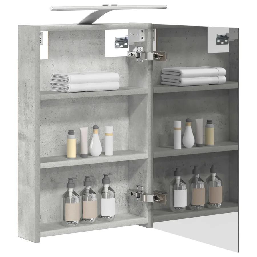 Armoire Miroir de Salle de Bain Gris béton 40 x 10,5 x 60,5 cm - 3