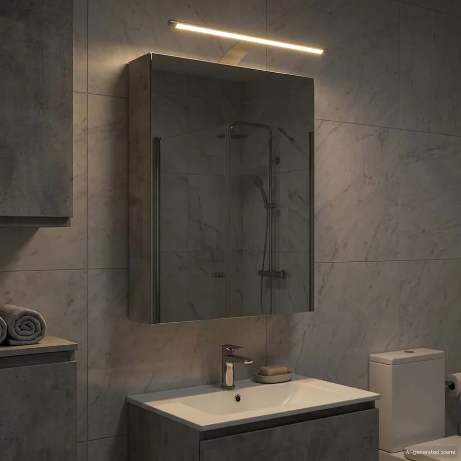 Armoire Miroir de Salle de Bain Gris béton 40 x 10,5 x 60,5 cm - 4