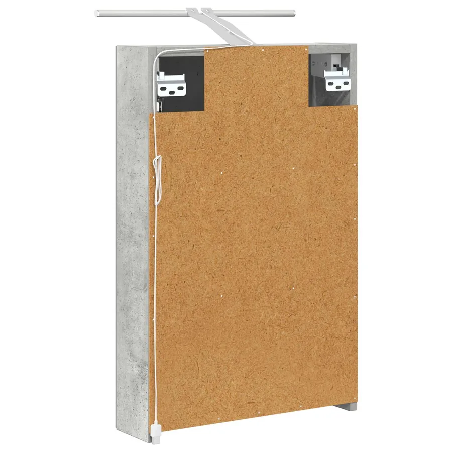 Armoire Miroir de Salle de Bain Gris béton 40 x 10,5 x 60,5 cm - 9