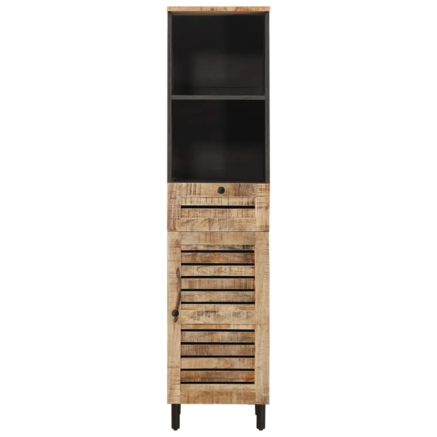 Cabinet de salle de bain Marron et Noir 38 x 33,5 x 160 cm - 4