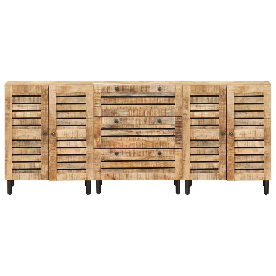 Armoires de rangement 3 pc 180 x 33 x 75 cm Naturel - 6