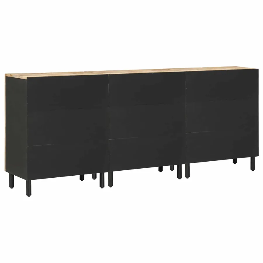 Armoires de rangement 3 pc 180 x 33 x 75 cm Naturel - 7