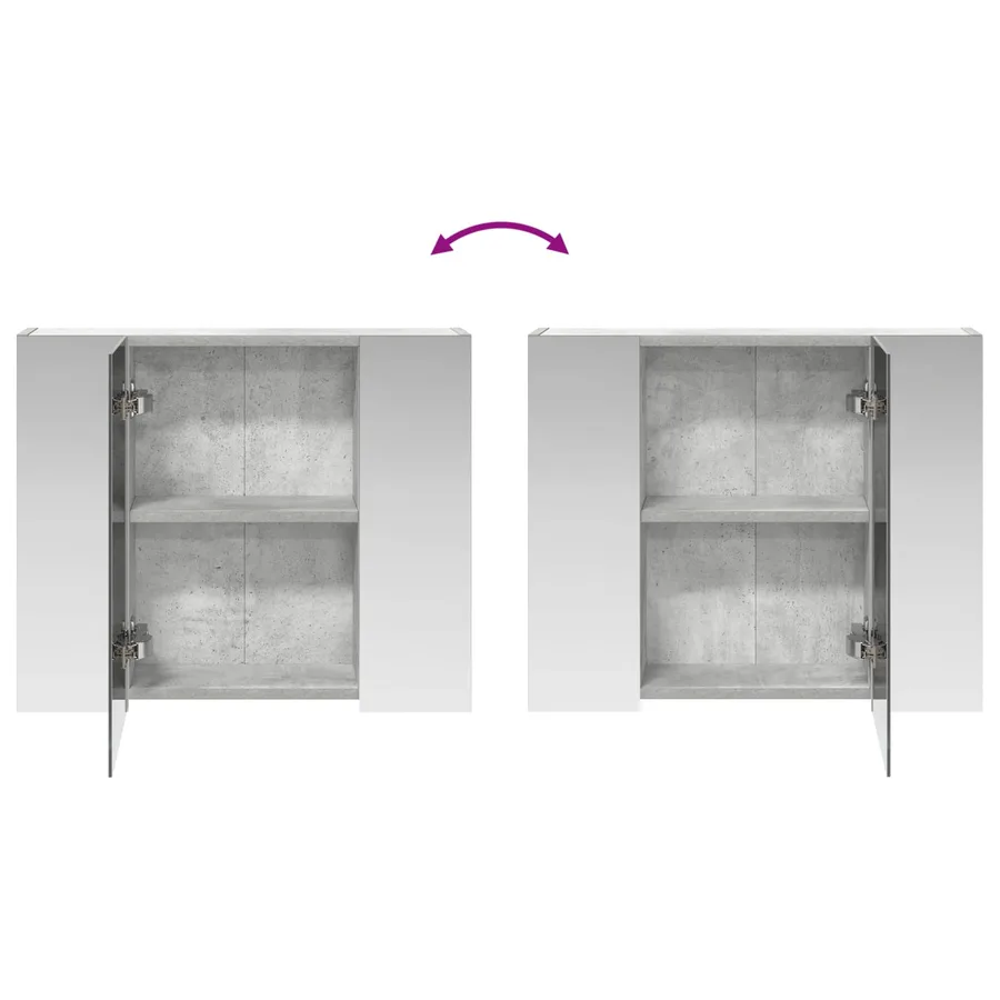 Armoire Miroir de Salle de Bain Gris béton 60 x 14,5 x 50 cm - 10