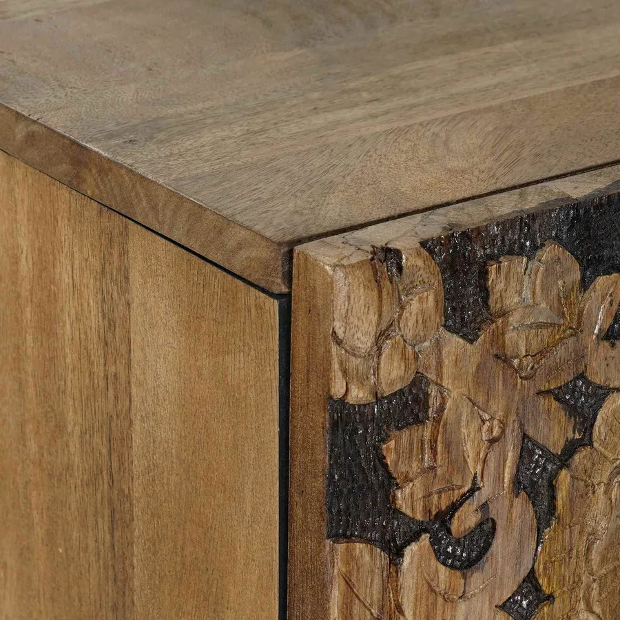 Buffet Haut Marron 60 x 33,5 x 100 cm Bois de mangue massif - 6
