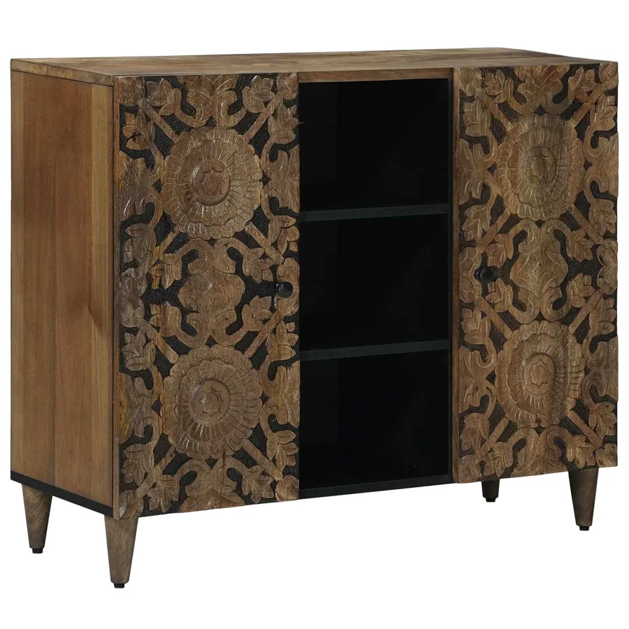 Buffet Marron 90 x 33,5 x 75 cm Bois de mangue massif