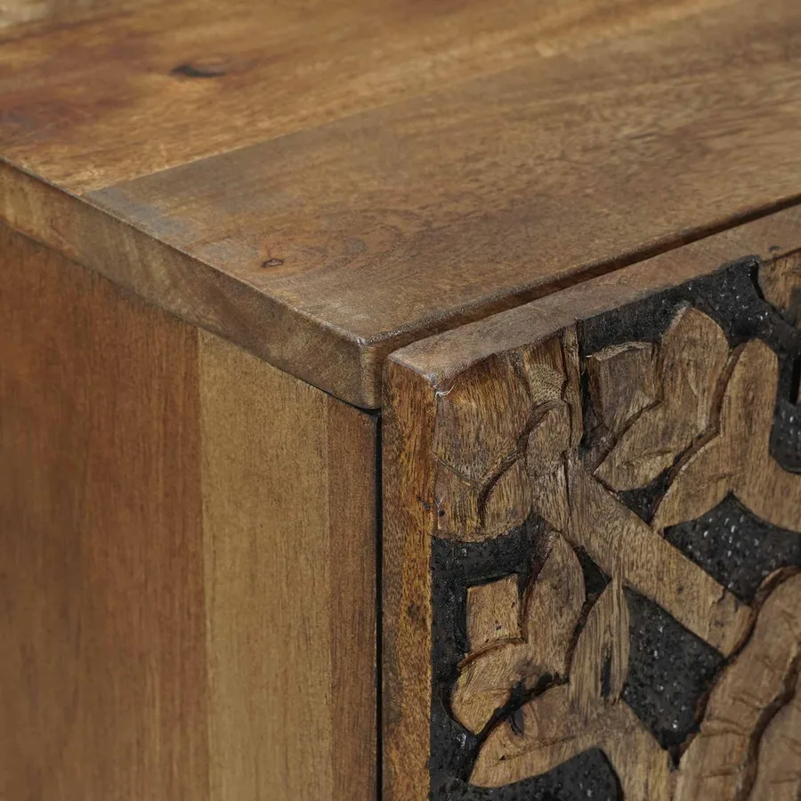 Buffet Marron 90 x 33,5 x 75 cm Bois de mangue massif - 6