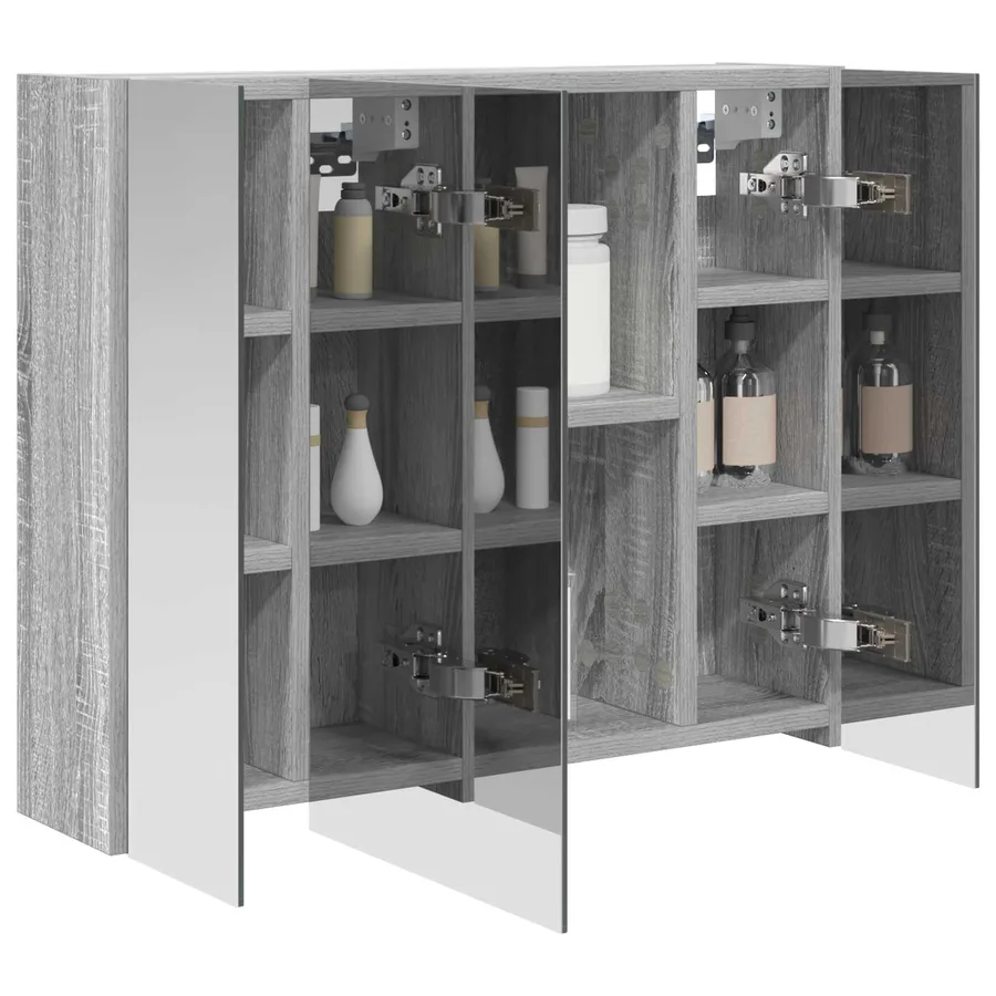 Armoire Miroir de Salle de Bain Gris Sonoma 60 x 14,5 x 50 cm - 3