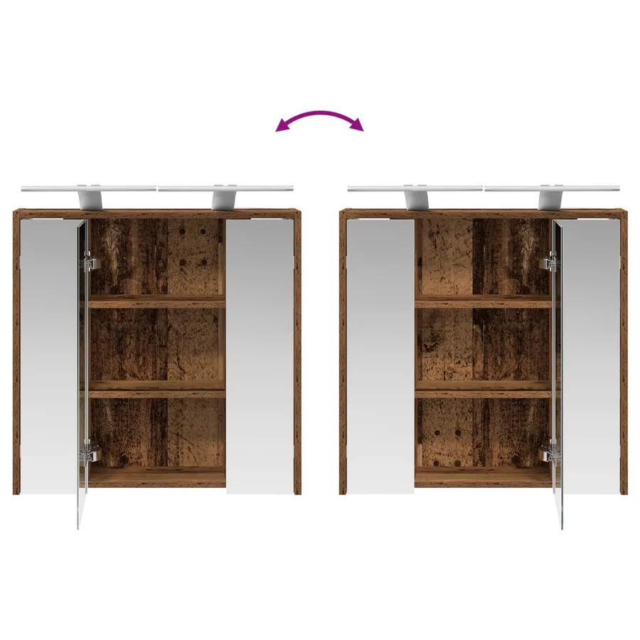 Armoire Miroir de Salle de Bain Bois ancien 63,5 x 16 x 62,5 cm - 12