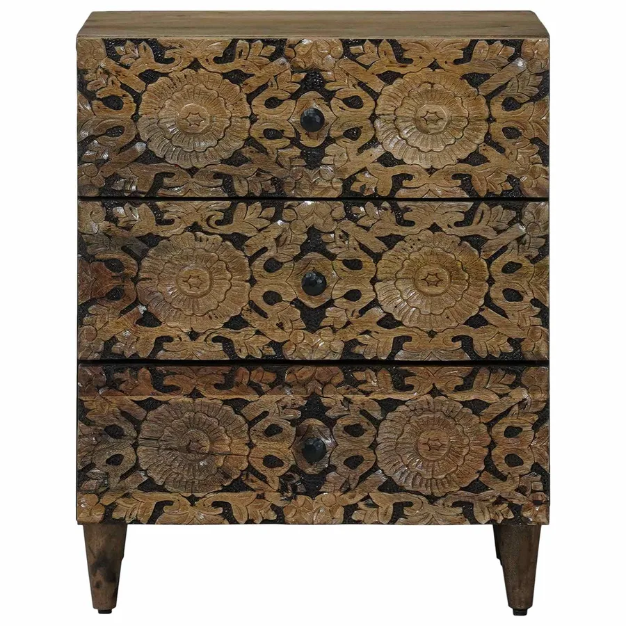 Armoire de lit Marron 50 x 33 x 60 cm Bois de mangue massif - 3
