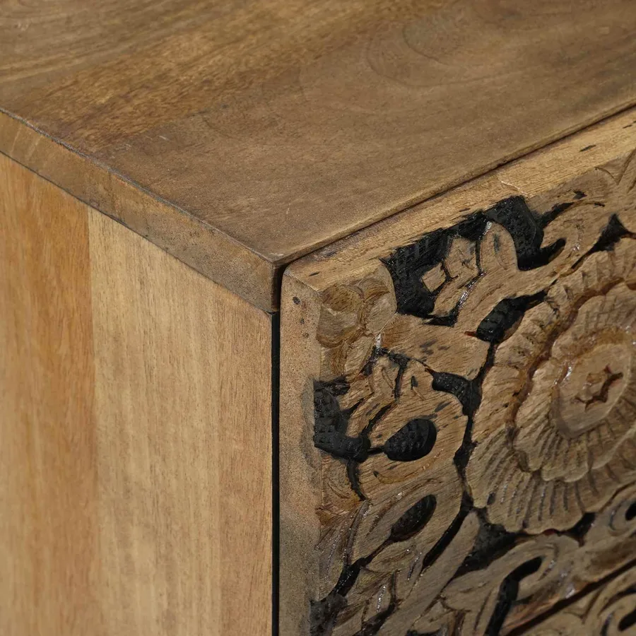 Armoire de lit Marron 50 x 33 x 60 cm Bois de mangue massif - 6