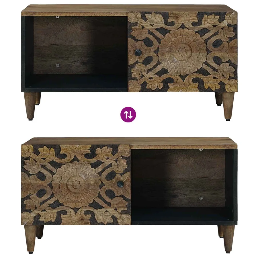 Table basse Marron 80 x 50 x 40 cm Bois de mangue massif - 10