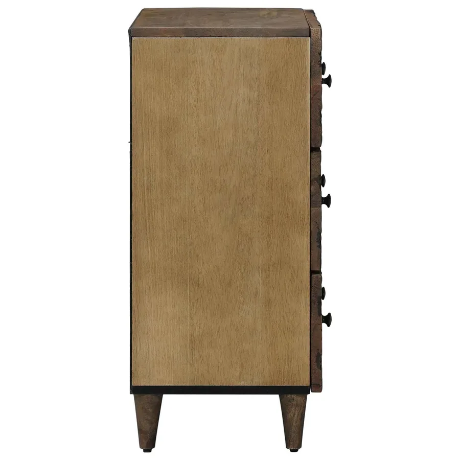 Buffet 3 pcs Marron 60 x 33,5 x 75 cm Bois de mangue massif - 6