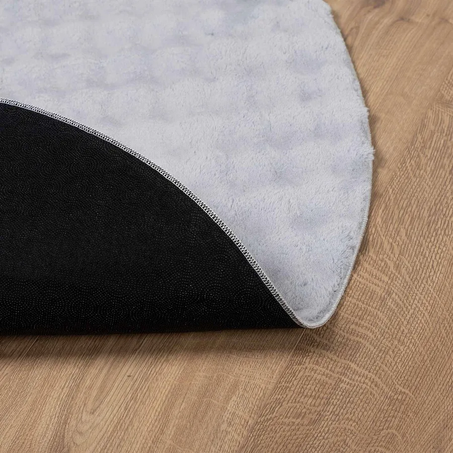 Tapis de surface Rond SIROLO Gris Ø 120 CM Polyester - 4