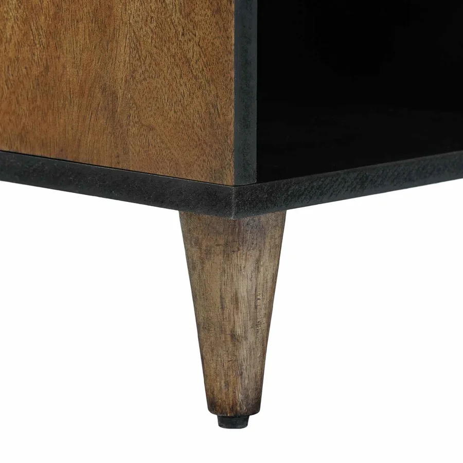 Meuble TV Marron 100 x 33,5 x 46 cm Bois de mangue massif - 8