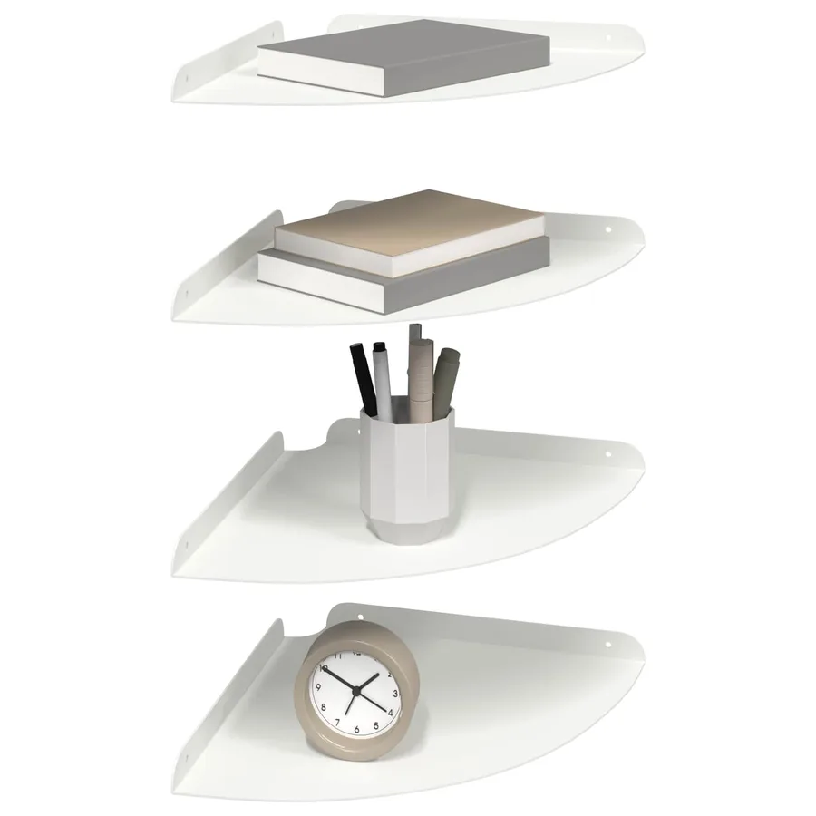 Étagère flottante avec étagère 4 pcs Blanc 30 x 30 x 2 cm - 3