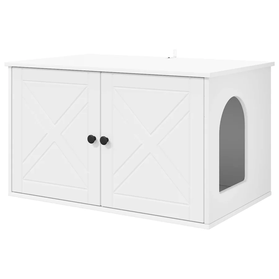 Maison pour chat Blanc 85 x 55 x 50,5 cm Bois d'ingénierie - 2