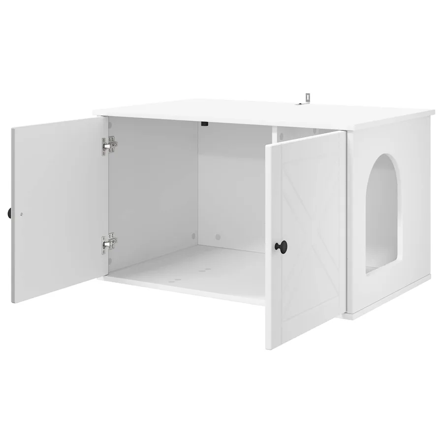 Maison pour chat Blanc 85 x 55 x 50,5 cm Bois d'ingénierie - 5