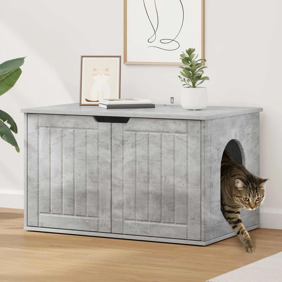 Maison pour chat Béton 85 x 55 x 50,5 cm Bois d'ingénierie