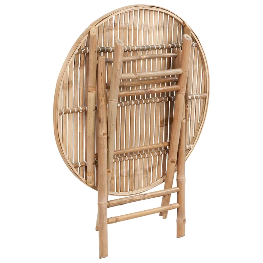 Ensemble à manger d'extérieur pliable 5pcs avec coussins Bambou - 14