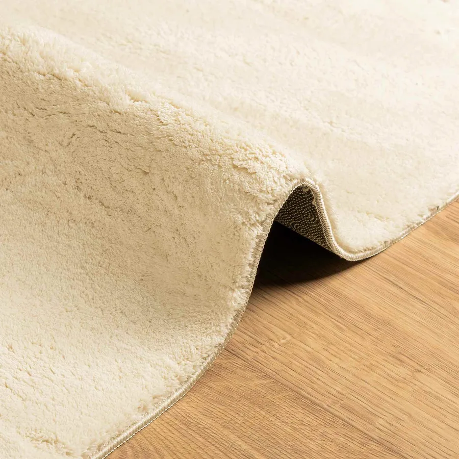 Tapis doux à poils moyens et lavable HUARTE Crème 80 x 400 cm - 6