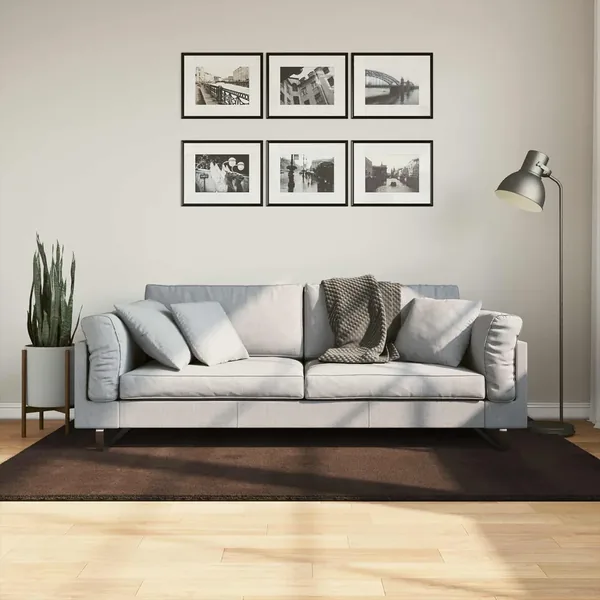 Tapis doux à poils moyens et lavable HUARTE Marron 170 x 120 cm