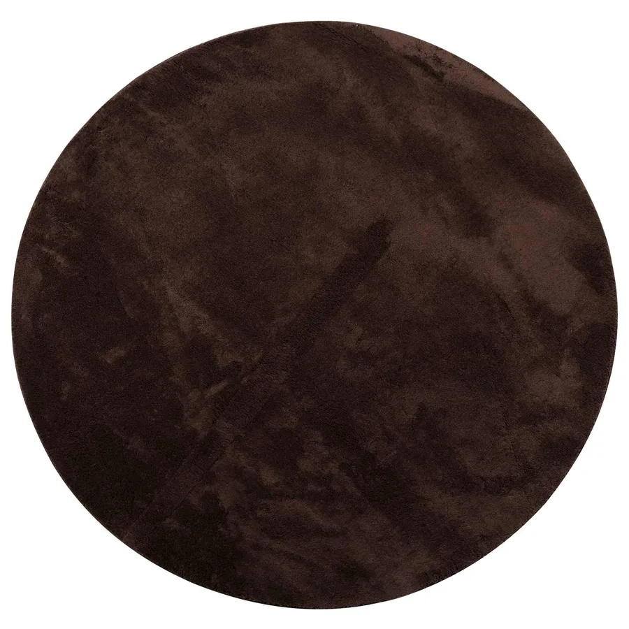 Tapis doux à poils moyens et lavable HUARTE Marron Ø 120 CM - 2