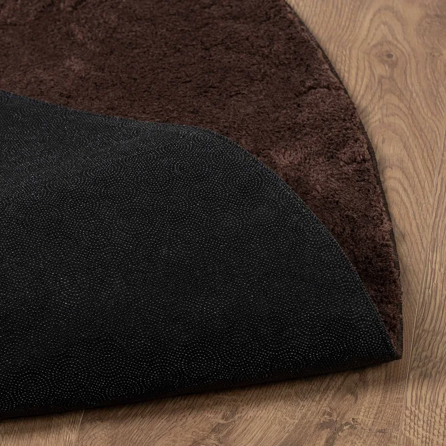 Tapis doux à poils moyens et lavable HUARTE Marron Ø 120 CM - 4