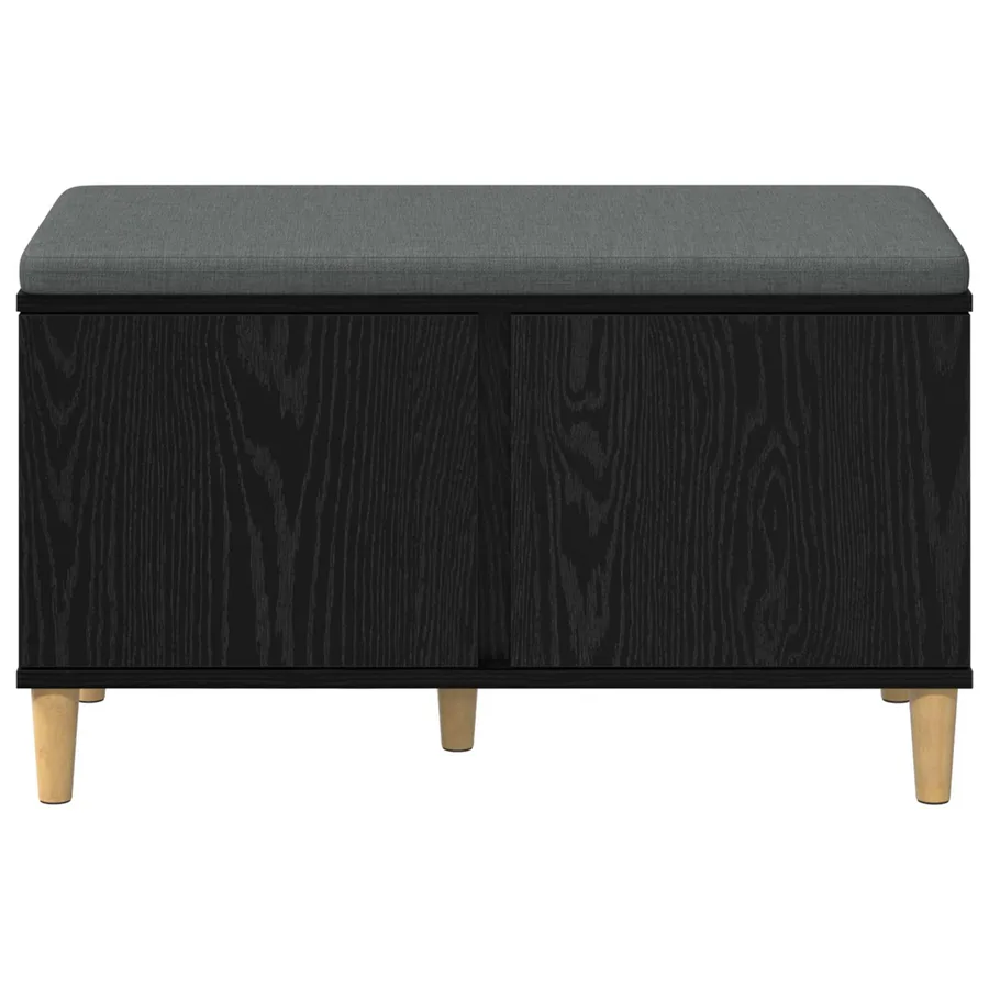 Banc d'entrée avec coussin Chêne Noir 80 x 38 x 46 cm - 6