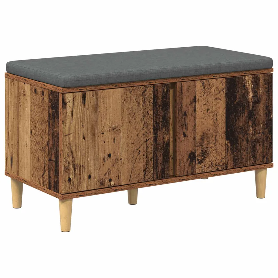 Banc d'entrée avec coussin Bois ancien 80 x 38 x 46 cm - 2