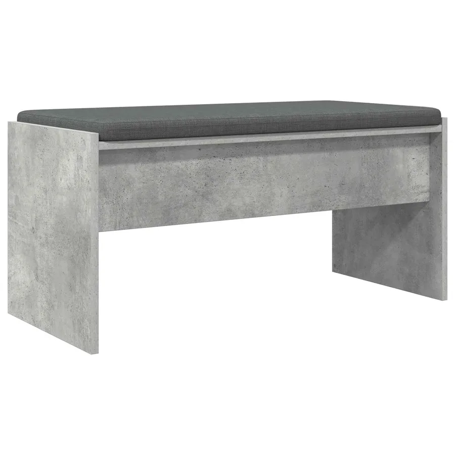 Banc d'entrée avec coussin Gris béton 83 x 38 x 40 cm - 2
