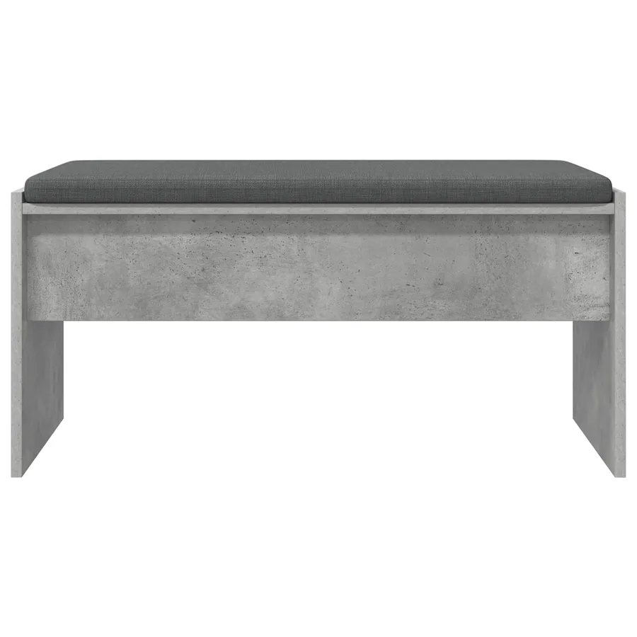 Banc d'entrée avec coussin Gris béton 83 x 38 x 40 cm - 5