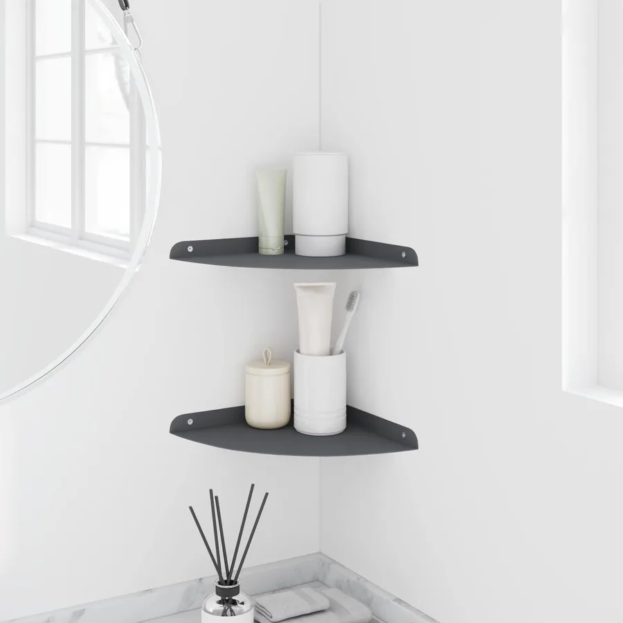 Étagère flottante avec étagère 2 pcs Anthracite 24 x 24 x 2 cm - 4