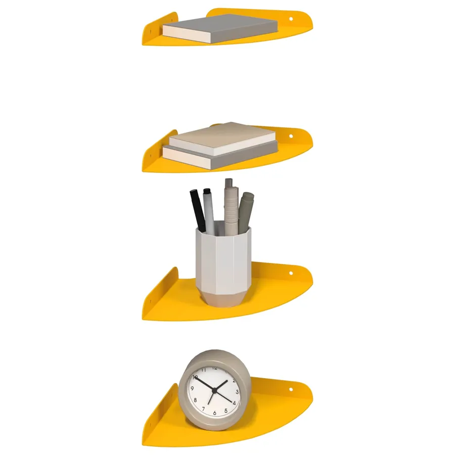 Étagère flottante 4 pcs Jaune moutarde 18 x 18 x 2 cm - 3