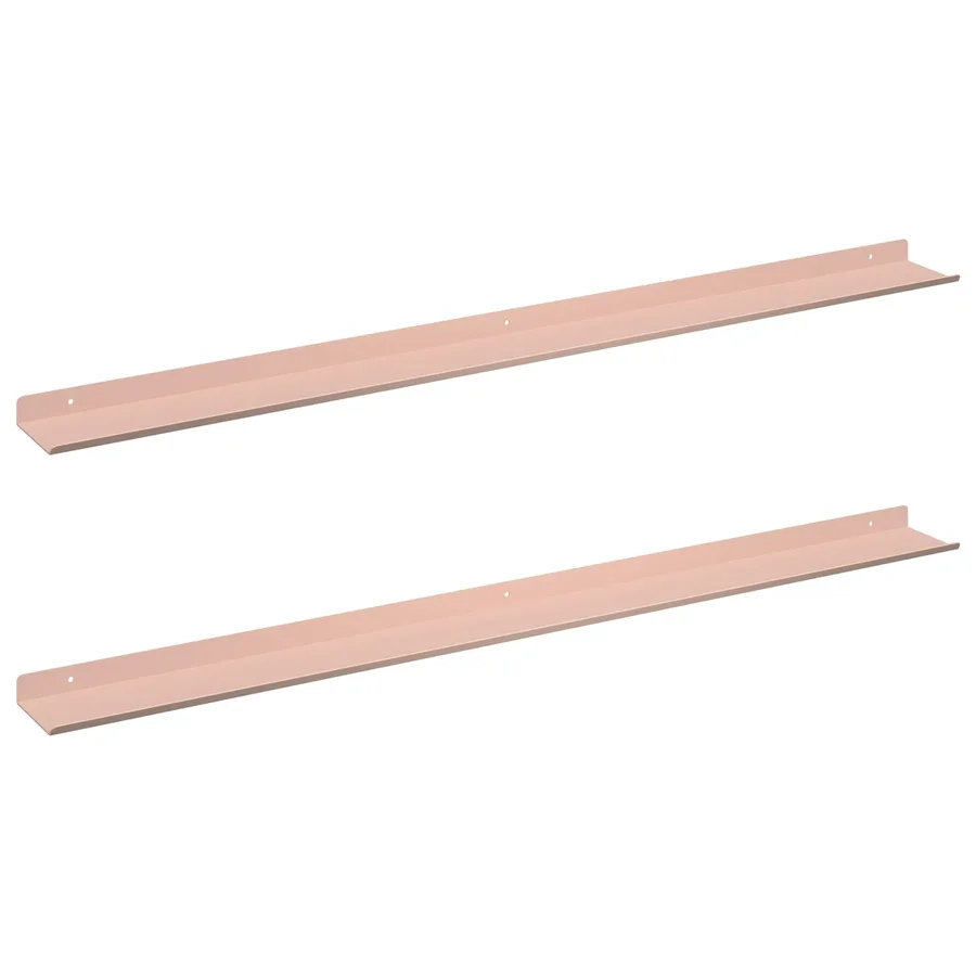 Étagère flottante 2 pcs Rose 100 x 9 x 2,5 cm Acier - 2