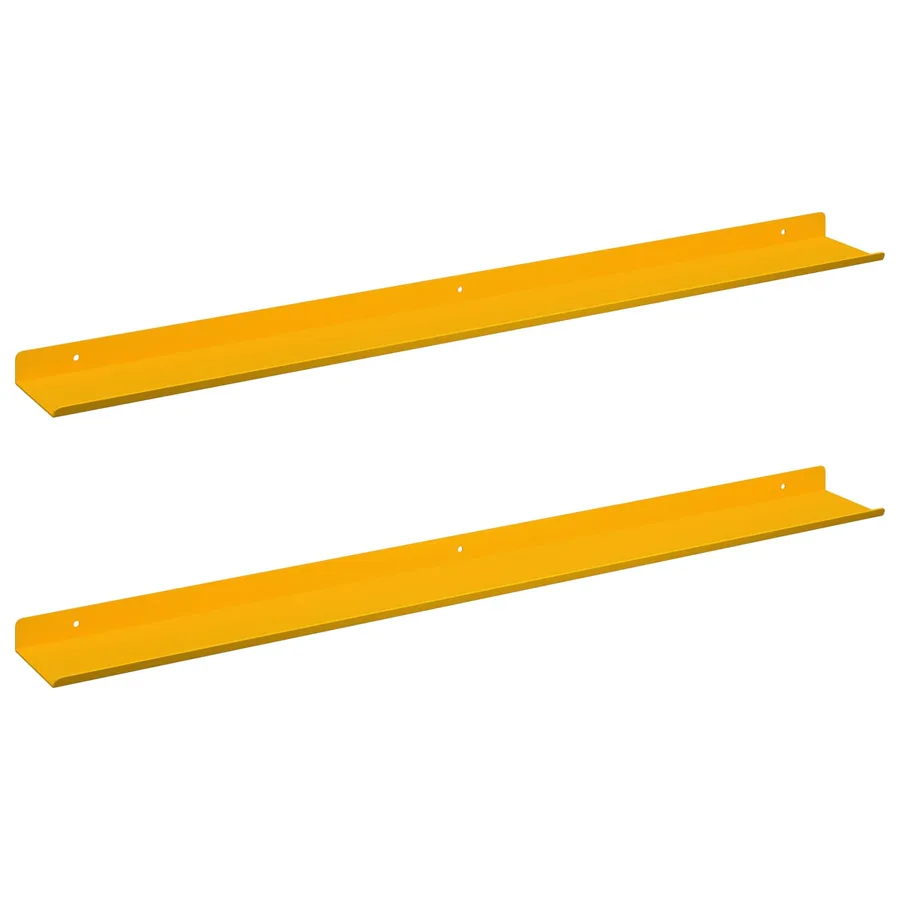 Étagère flottante 2 pcs Jaune moutarde 80 x 9 x 2,5 cm Acier - 2