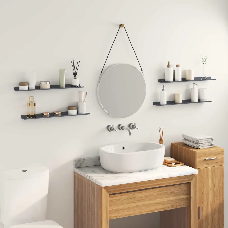 Étagère flottante 4 pcs Anthracite 60 x 8,5 x 2,5 cm Acier - 4